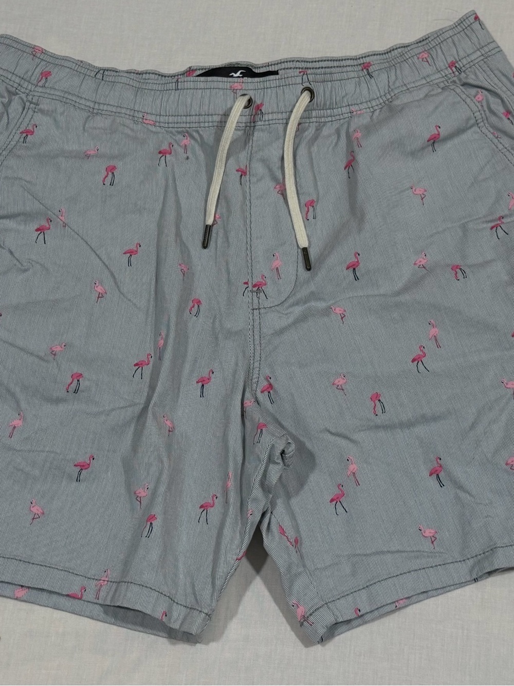Hollister Blue Pink Flamingo 7” shorts Size XL Mens Casual Nautical Beach